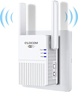 QLOCOM WiFi Extender Booster 300Mbps WiFi Extender 2.4GHz WiFi Booster for Home Up to 1200 Sq.ft, Wireless Repeater Range Extender with WPS Function, Plug and Play