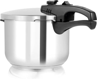 Tower T80244 Pressure Cooker with Steamer Basket, Stainless Steel, 6 Litre , Silver