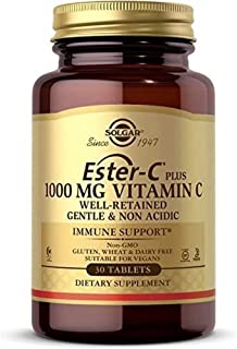 Solgar Ester-C Plus Vitamin C Tablets 1000 Mg, Pack of 30, Vegan and Gluten Free, Supports Healthy Immune System, Highly Absorbable