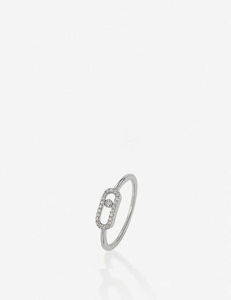 Move Uno 18ct white-gold and diamond ring