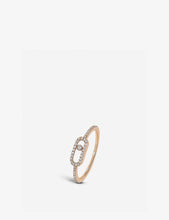 Move Uno 18ct pink-gold and pavé diamond ring