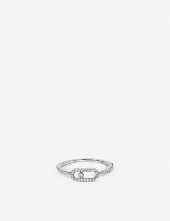 Move Uno 18ct white-gold and pavé diamond ring