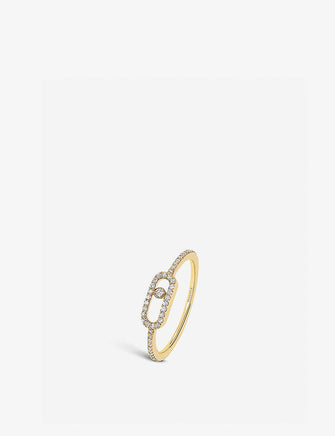 Move Uno 18ct yellow-gold and pavé diamond ring