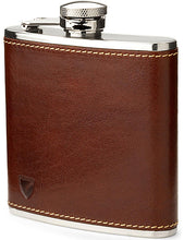 Classic smooth leather hip flask