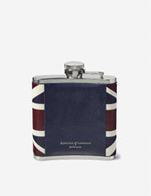 Classic Union Jack leather-bound hip flask 5oz