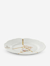 Kintsugi N2 porcelain and 24ct gold fruit plate 21cm