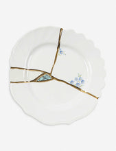 Kintsugi N3 porcelain and 24ct gold fruit plate 21cm