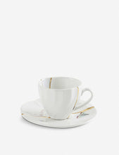 Kintsugi N2 porcelain coffee cup and saucer