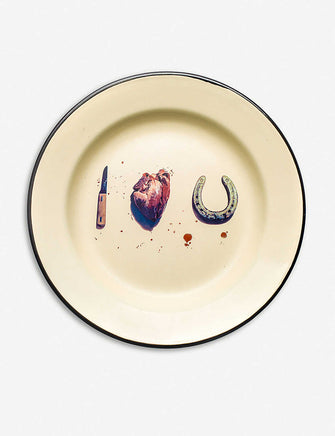 Seletti Wears Toiletpaper I Love U enamel plate 26cm