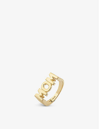Mom 18ct yellow gold-plated sterling silver ring
