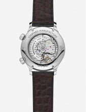 L.U.C GMT One stainless steel and alligator-embossed leather watch
