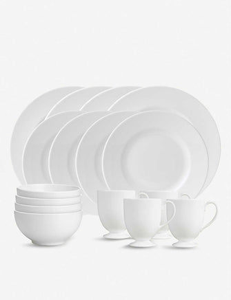 White fine bone china 16-piece dinner set