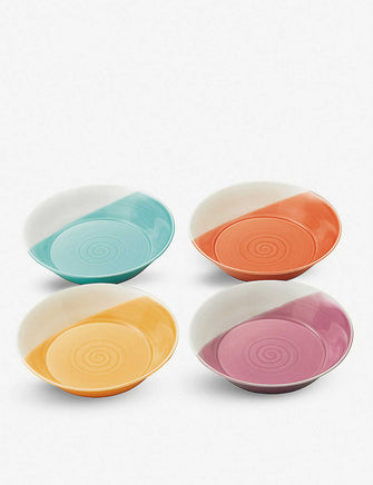 1815 Bright Colours porcelain pasta bowls set of four 22cm