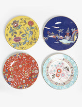 Wonderlust set of four printed china plates