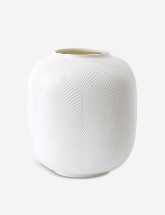 White Folia rounded vase 21cm