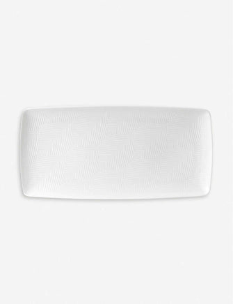 White Folia fine bone china rectangular tray 32cm