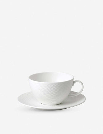 Gio textured bone china breakfast cup and saucer set