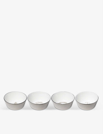 Winter White bone china nibble bowls 11cmset of four