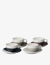 Coffee Studio porcelain cappuccino cup and saucer set of four