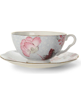 Cuckoo teacup and saucer blue