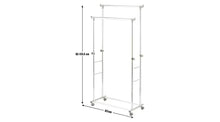 Heavy Duty Double Clothes Rail - Black & Chrome