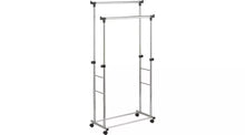 Heavy Duty Double Clothes Rail - Black & Chrome