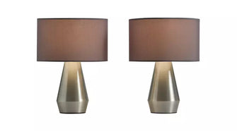 Habitat Maya Pair of Touch Table Lamps - Grey