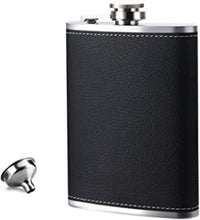 Hip Flask 8 Oz with Alcohol Flask Funnel Stainless Steel Pocket Hip Flask Alcohol Flask for Whiskey Rum Vodka Fit for Hiking and Party (Black)