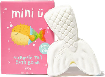 Mini U Mermaid Bath Bomb - (Single) - Bathtime Gift Box Idea for Girls & Boys - Vegan, Non-Toxic - Gentle on Skin, Mess-Free & Stress Free - Ideal Christmas Kids Stocking Filler Gift