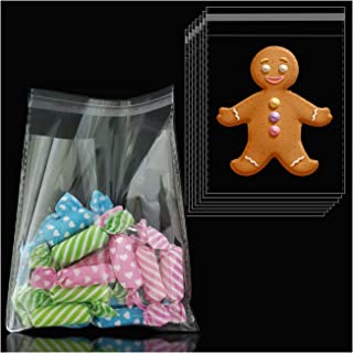 Flimflim Cellophane Bags Small for Sweet, 3.8x4.6 inch 100pcs Self Seal Clear Plastic Bags for Cookie Soap Chocolates Jewellery, Multi Purpose OPP Small Bags for DIY Handmade etc