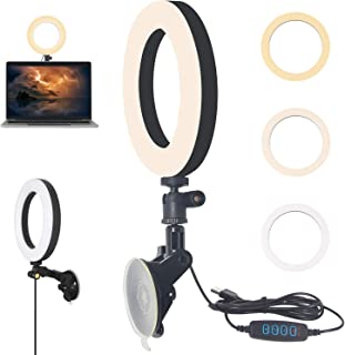 YMCRLUX Webcam Lighting for Zoom Calls, Remote Conference, Virtual Meeting, Video Conferencing, USB LED Ring Light for Laptop, Computer Monitor, Desk, Wall and Mirror with Suction Cup