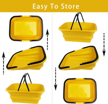 Collapsible Bucket Yellow 10L Car Wash Folding Bucket Idea for Washing Dishes, Camping, Hiking and Home