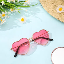 QINREN 2 Pairs Hippie Specs Glasses, Retro Heart Shaped Sunglasses 60's 70's Style Heart Glasses Festival Accessories for Hippie Fancy Dress Accessory( Pink)