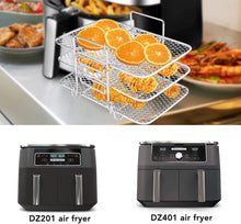 Air Fryer Rack for Ninja Air Fryer Multi-Layer Double Basket Air Fryer Accessories 304 Stainless Steel Grilling Rack Toast Rack Cooking Rack for Oven Microwave Baking Roasting (C)