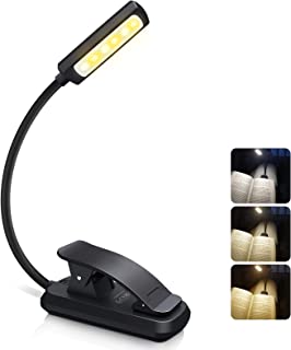 Omeril LED Book Light,USB Rechargeable with 3 Brightness Modes, Anti Blue Eye Caring Light Super Lightweight 360° Flexible Clip on Book Lamp for Bed, Tablet, Home, Office