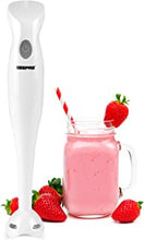 Geepas 200W Hand Blender - Food Collection Hand Blender, Soup Mixer with Stainless Steel Blades - Ideal for Smoothies Shakes Baby Food Soup Grinding Ingredients Vegetables & Fruits - 2 Year Warranty