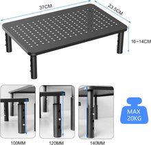 suptek Computer Monitor Riser, Metal Monitor Stand Riser for Laptop, Printer, Notebook and All Flat Screen TV Display with Vented Platform, 3 Height Adjustable Screen Riser MST003