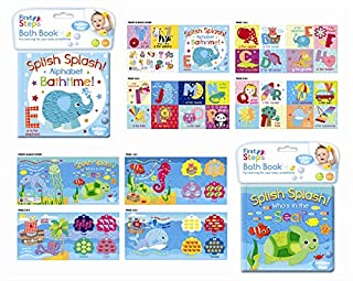 Pack of 2 Baby Waterproof Bath Time Book Educational Learning Sea Theme 6months+