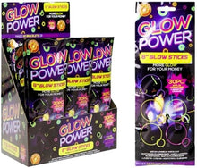 Glow Power Glow Sticks x 30 Pack 8 Inch 20cm with Connectors 5 Colours