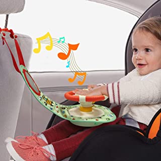 WISHTIME Car Wheel Baby Toys - Musical Activity Play Center Toy Baby's Travel Companion Entertain and Relax Easier Drive with Sounds and Lights for Baby