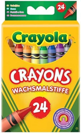 CRAYOLA Wax Colouring Crayons - Assorted Colours (Pack of 24)  A Must-Have for All Kids Arts & Crafts Sets  Ideal for Kids Aged 3+