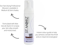 St Moriz Professional Instant Tanning Mousse in Dark  Fast Drying Vegan Fake Tan  With Aloe Vera & Vitamin E  For Streak Free Deep Bronzed Glow  Dermatologically Tested & Cruelty Free  200ml