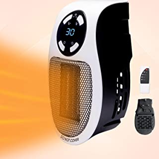 KEXMY Space Heater 500W - 2 in 1 Heating & Cooling Heaters for Indoor Use - Portable Heater Plug-In with Led Screen Display - Electric Space Heater for Office and Home