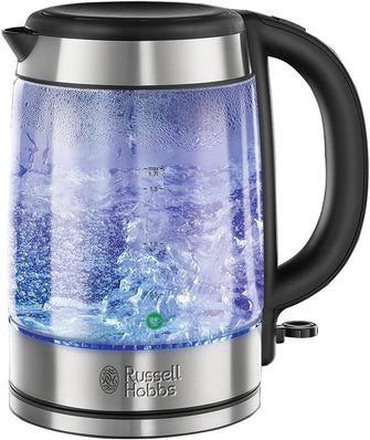 Russell Hobbs 21600-10 Illuminating Glass Kettle, Black, 1.7 Litre, 3000 Watt