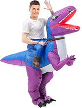 olyee Inflatable Dinosaur Costume Fancy Dress for Adults Cosplay Costumes Gaint Suit T-Rex Rider Costume for Christmas Party Audlts(Purple)