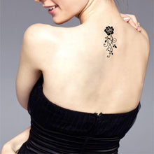 Black Rose temporary tattoos for women sexy 6 Pcs by Yesallwas,rose Tattoo Sticker Fake Tattoos for kids girls,waterproof and Long Lasting sexy body tattoos -small black rose,fake flower,floral tattoo