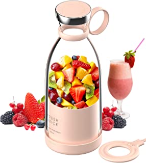 AMZING Blender Smoothie Makers, Portable Blender Mini Jug Blenders, Multifunctional Personal Blender with USB Rechargeable, for Baby Food, Travel, Office, Gym (pink)