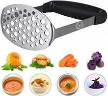 Starchef Masher Ricer,Stainless Steel Masher Ricer with Soft Handle, Baby Food Fruit & Vegetable Masher Ricer, Potato Ricer Masher(Black)