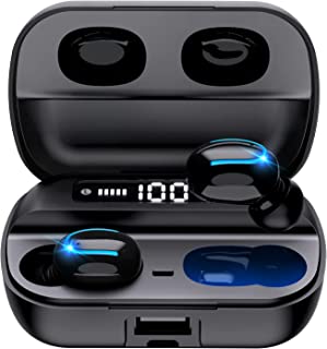 Wireless Headphones,160H Playtime Wireless Earbuds Bluetooth 5.1 Headphones In Ear Headphones Deep Bass CVC8.0 Noise Canceling with Built-in Mic, USB-C, IPX7 Waterproof Earphones for Work/Sport