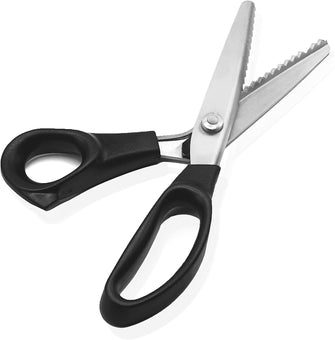 Pinkut Pinking Shears for Fabric Cutting with Cushioned Handles & Stainless-Steel Edges - 22 cm Premium Zig Zag Scissors for Crafting, Dressmaking, & Sewing